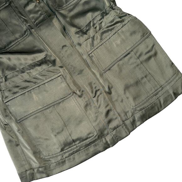 Chicos Utility Long Sleeve Green Satin Jacket Size 8/10 Chico Size 1 - Picture 8 of 13